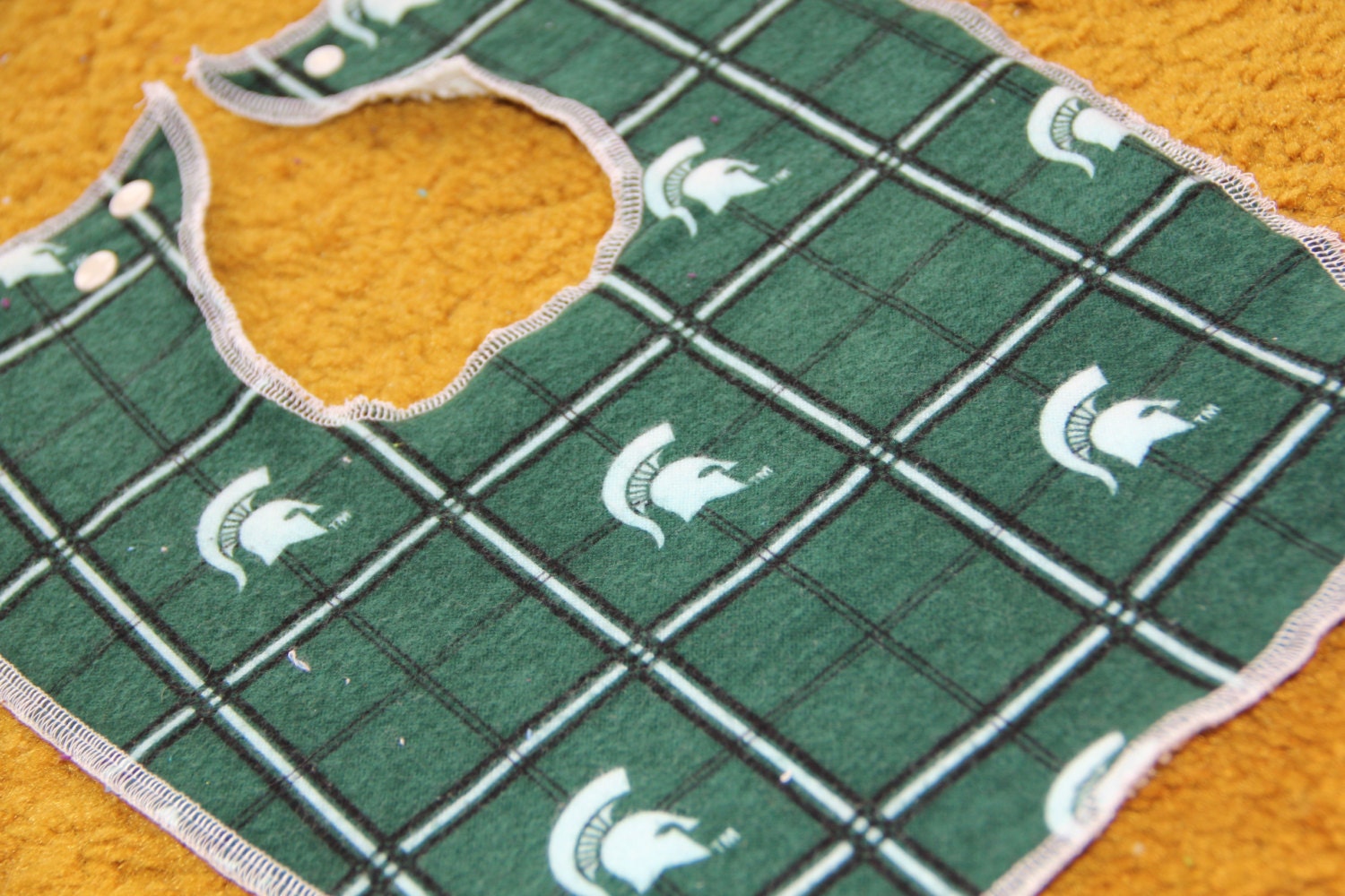Michigan State Plaid Baby and Toddler Bib