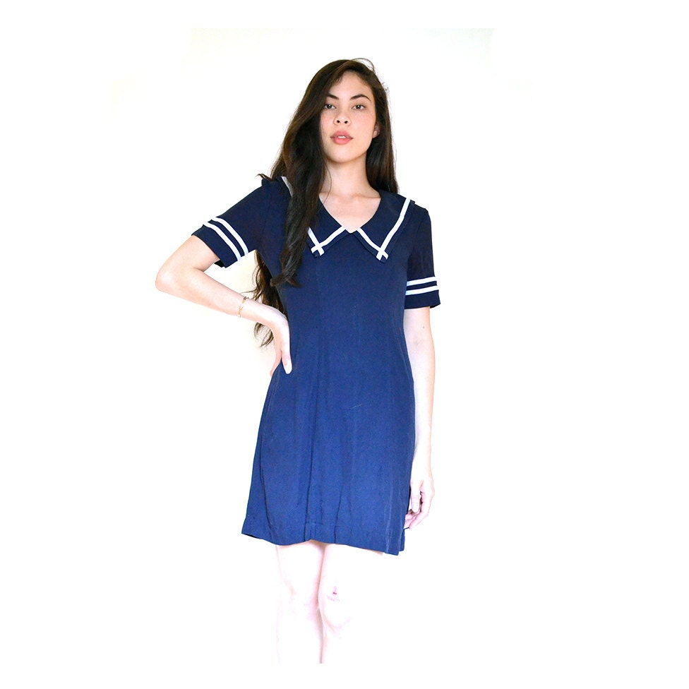 vintage 90s navy sailor dress