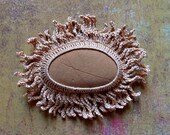 Folk Art, Mixed Media, Crochet Flower Stone, Original, Handmade, Table Decorations, Nature, Garden, Decorative Arts, Gold, Small, Sunshine