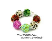 SMALL Beaded Bead Tutorial, Peyote Instructions, Beading Pattern, 12mm Size To Cover 8mm Wooden Beads