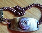 Mixed Metal Destressed NA Bracelet Recovery 12 Step Narcotics Anonymous FrEe sHiP