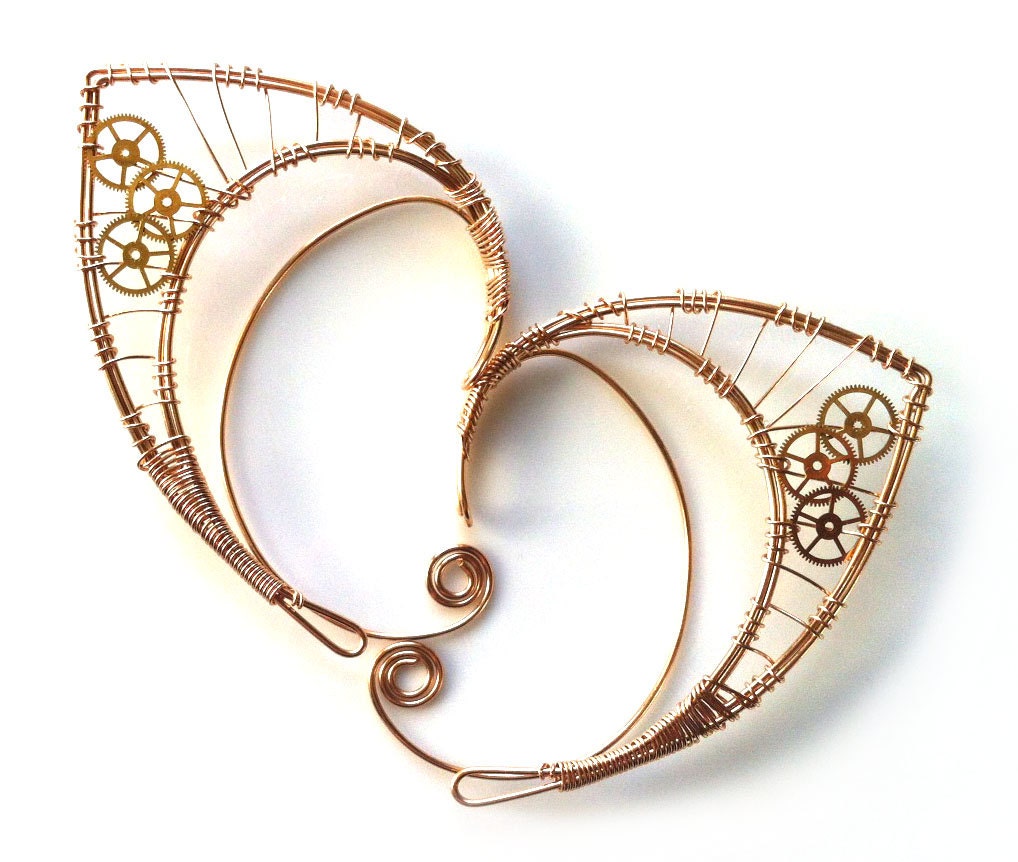 Custom-made bronze elf ears