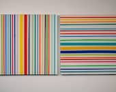 two piece modern stripes wall sculpture