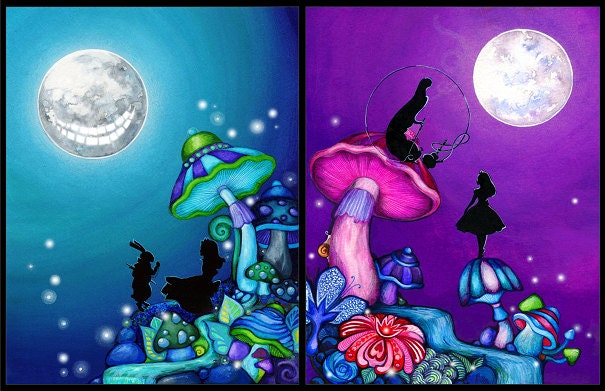Alice in Wonderland - Set of 2 Enchanting Giclee Prints - Annya Kai Art