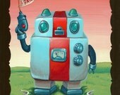 Original Robot Art - Laser Pistol Robot - Mr. Hooper Painting