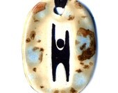 Happy Humanist Ceramic Necklace in Speckled Brown