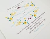 Cottage Chic Wedding Invitations, Yellow Wedding Invitation