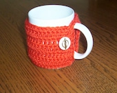 Hand Crochet Pumpkin Orange Coffee Mug Cozy