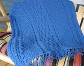 Knit Afghan Blanket Throw Pattern with Cables Deidre and Naoise Unending Love Cable Afghan