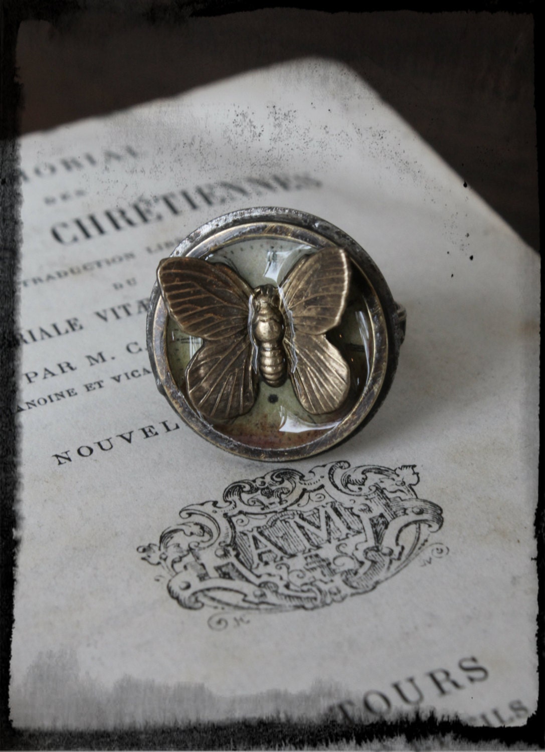 Time Flies Butterfly Ring