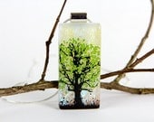 Tree of Life Dichroic Pendant - Fused Glass Pendant - Fused Dichroic Necklace - Tree Pendant