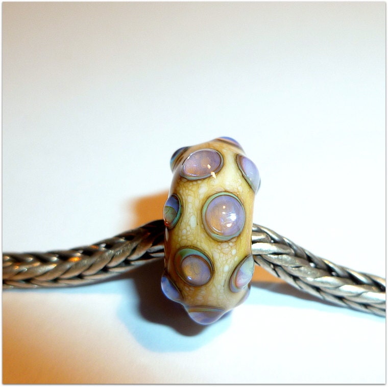 Luccicare Lampwork Bead - Rainbow Buds -  Lined with Sterling Silver