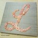 Baby Monogram Button Letter on Canvas -- Pink Buttons on Gray Grey Silk -- Unique Childrens Kids Letter Art