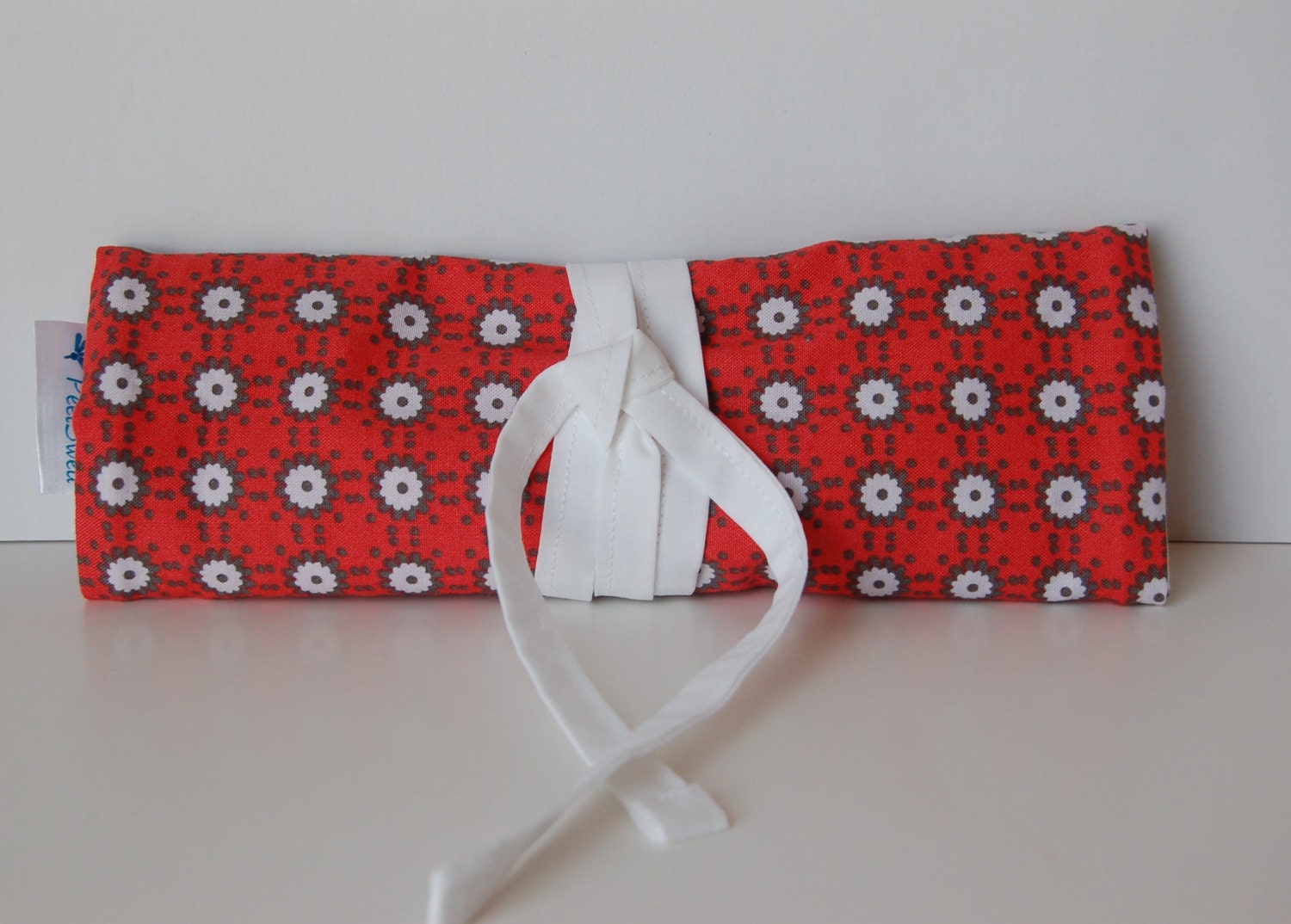 Jewelry Roll Bag Orange Gray and White