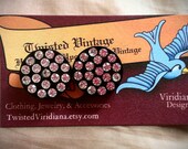 RHINESTONE ENCRUSTED Black Stud Earrings