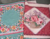 Pansy, Rose Basket 8 Single Printed Fabric Pillow Panels To Sew