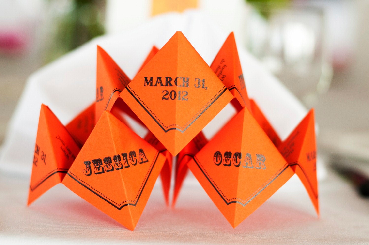 Cootie Catchers- Origami Wedding Menu- DESIGN ONLY