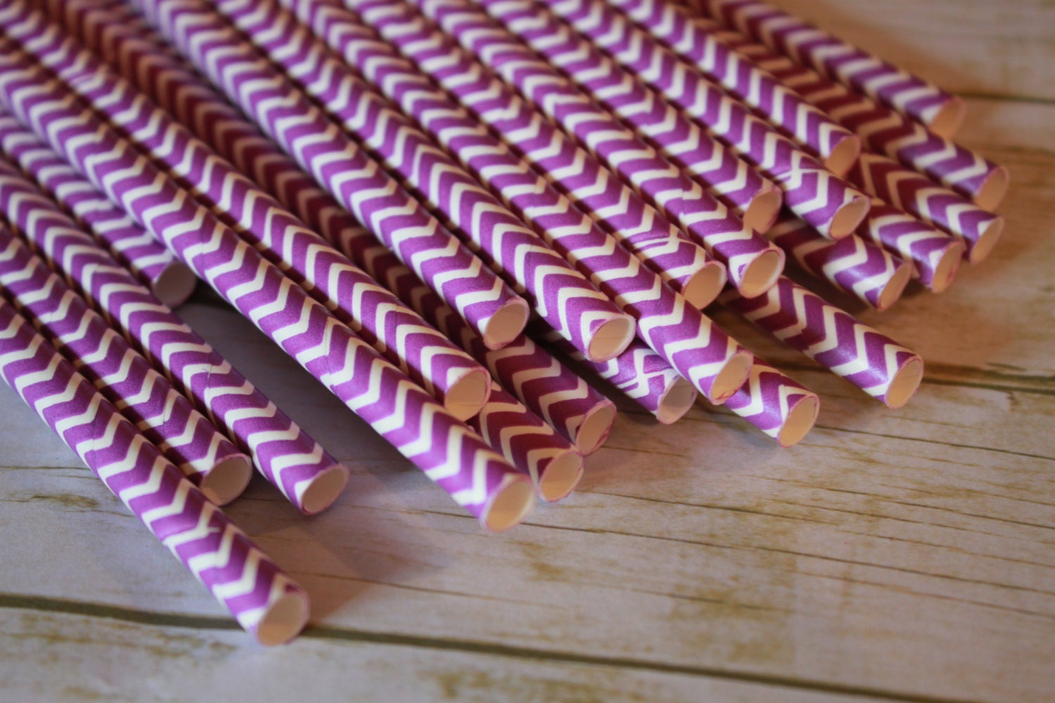25 Grape Chevron Drinking Straws -- Purple Paper Straws Il_170x135