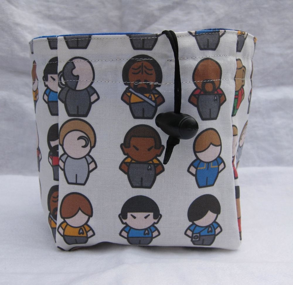 boldly go Trek and galaxy square bottom dice bag