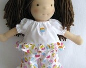 10 inch waldorf style doll cupcake party set