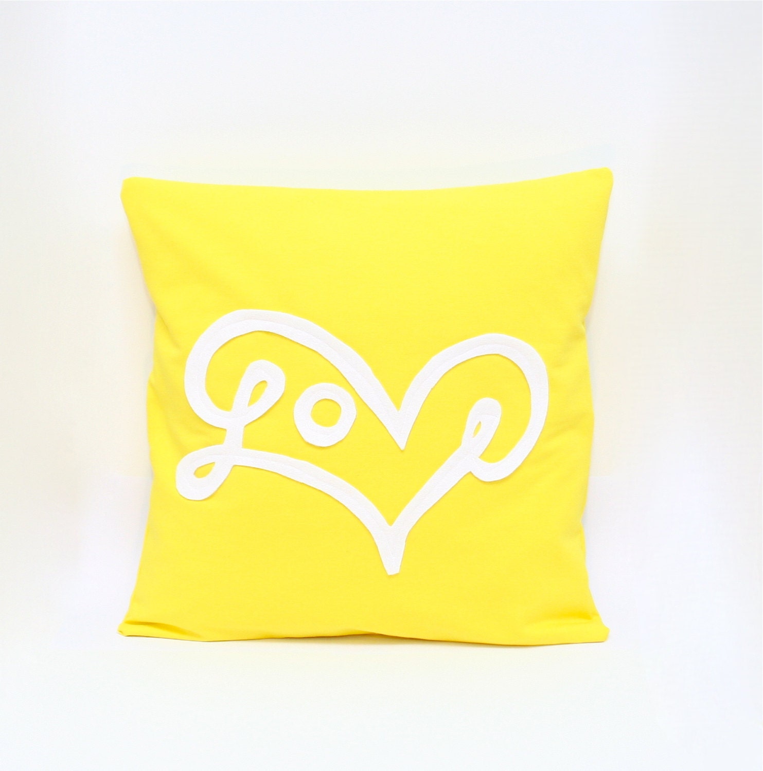 Love Pillow Cover in Lemon Yellow