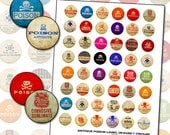 Antique Poison Pharmacy Label 1 inch circle digital collage sheet 25mm 25.4mm