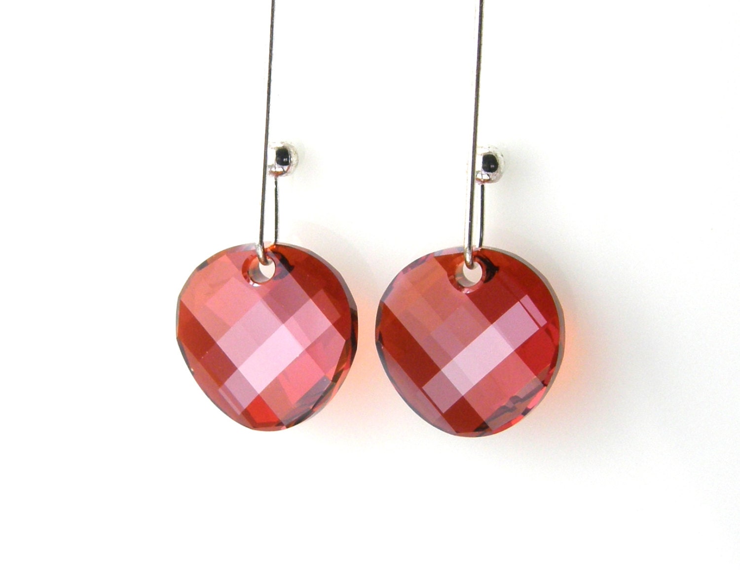 Red Magma Crystal Earrings Swarovski Twist