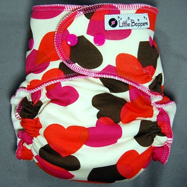 Cloth Diaper One Size Wind Pro AI2 All-in-Two - by Little Boppers - Hearts Jumble