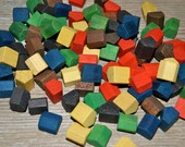 100 Vintage Wood House Game Pieces