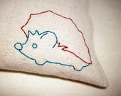 Reusable Snack Bag - Reusable Sandwich Bag - Hand Embroidered - Hedgehog - Eco Friendly