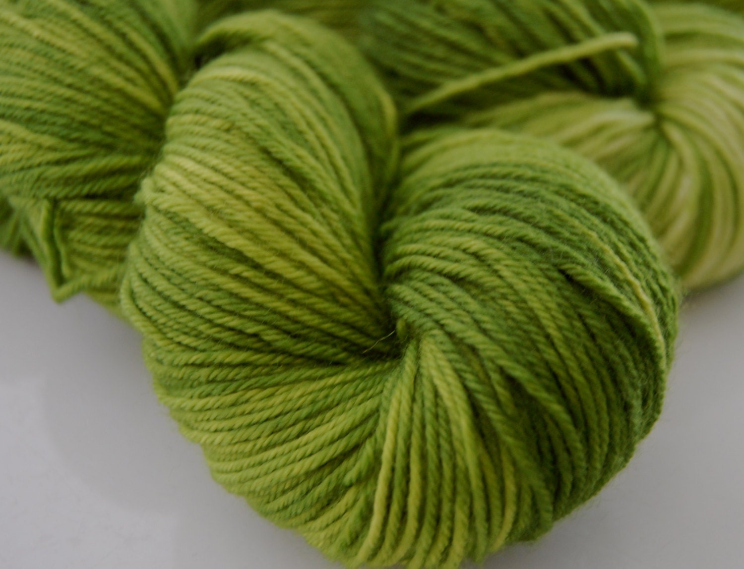 Appletini Green Semisolid on Merino Superwash Sport Weight Yarn