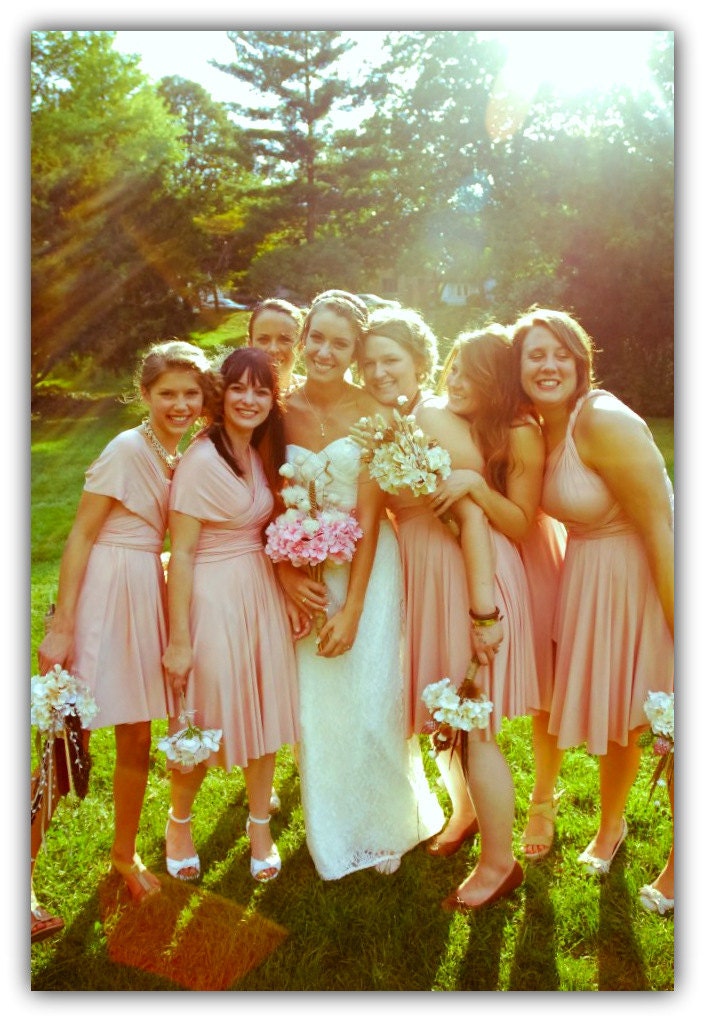 InFiNiTy  dress  CUSTOM MADE to your exact size- coral blue blush peach taupe navy rose chiffon gray