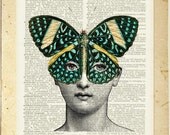 Butterlfy no. 1 - Fornasetti inspired, my original printed on vintage dictionary page