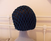 Kim - 1940s retro snood hairnet in teal