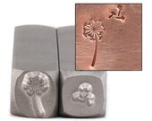 Dandelion and FLUFF stamp set - hand stamp for metal jewelry