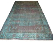 Aqua and Grey Overdyed Rug