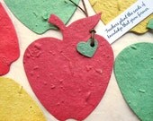 12 Flower Seed Plantable Paper Apple Favors - Orchard Wedding Favor or Teacher's Favor