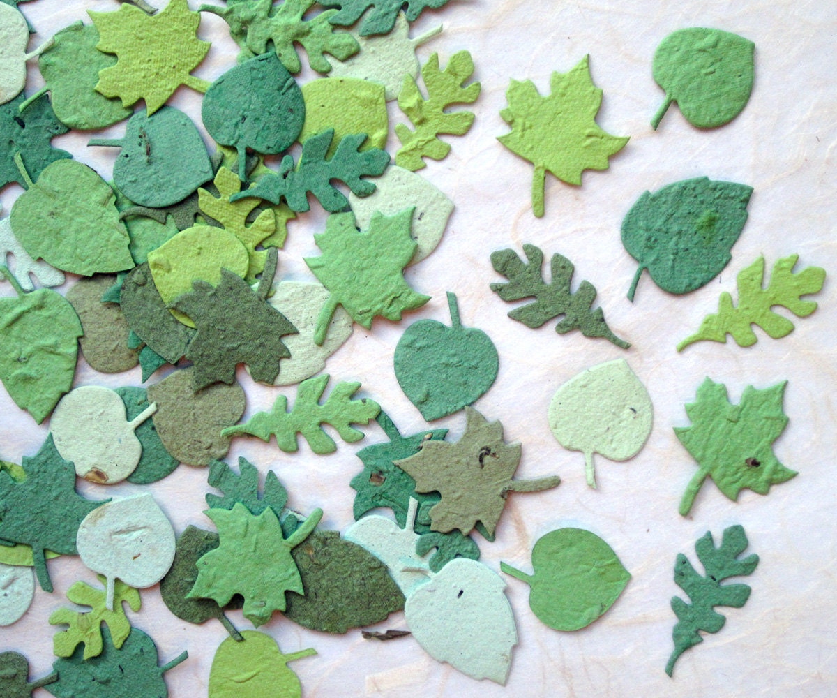 NEW LARGER 200 Plantable Paper Seed Wedding Favor Confetti Leaves
