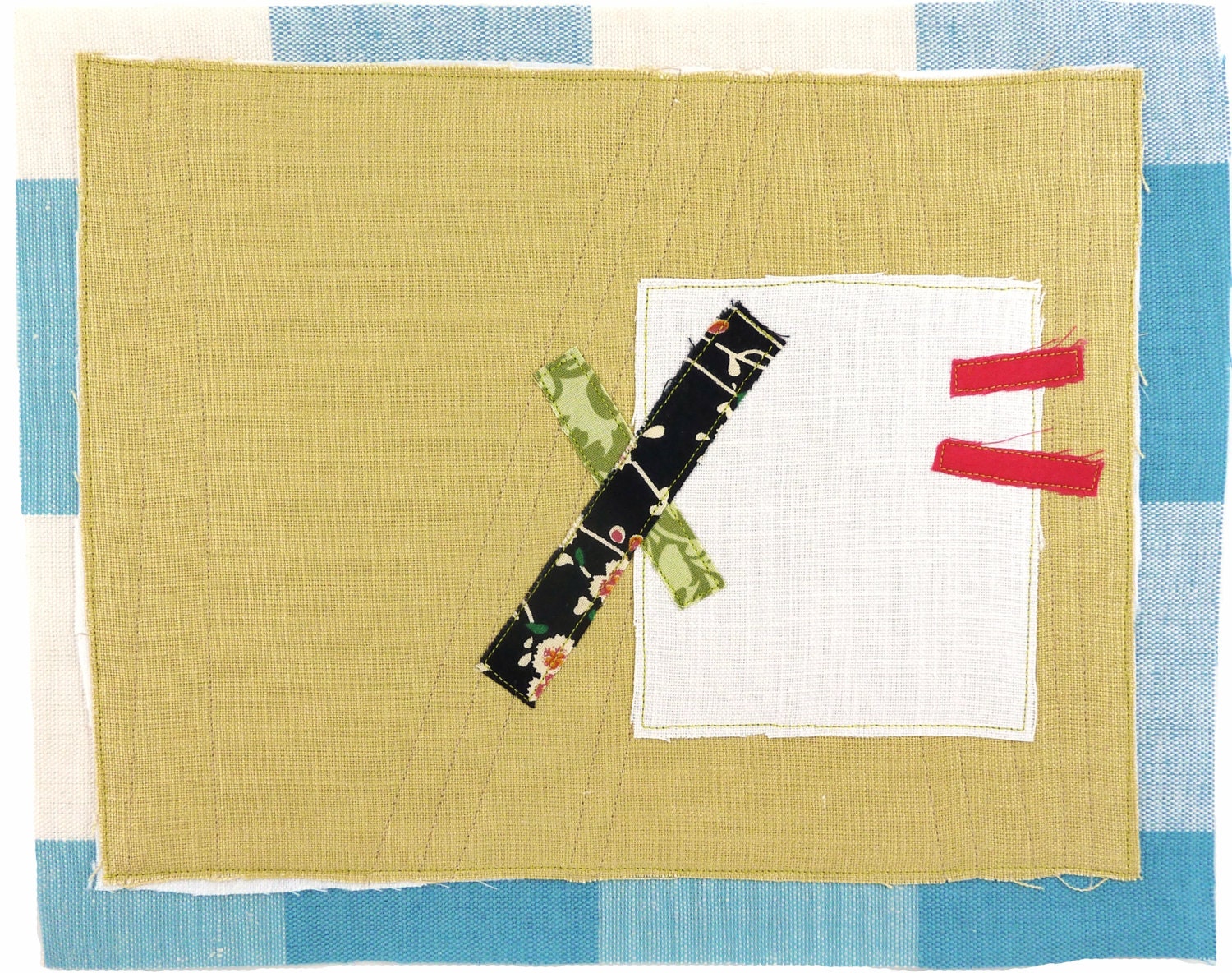 4.22.2013, quilted drawing, small art quilt, contemporary fiber art, abstract, haiku, camel, bright pink, aqua, black, green, white, ecru