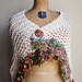 Bohemian Love Organic Cotton knit shawl Cream. Teal. Pink. Orange.