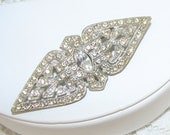Art Deco Rhinestone Brooch Vintage Jewelry Wedding Bridal Formal 1930s Accessory