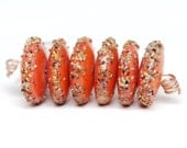 Coral Disk Handmade Lampwork Glass Bead Set