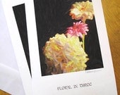 Yellow Flower Note Cards, Digital Photography, Blank Greeting Card set
