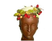 Vintage Fruits Leaves Hat Maurice Rothschild Young Quinlan TREASURY ITEM