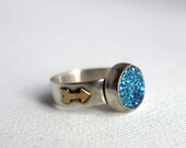 Teal Drusy in Handmade Sterling Silver Setting