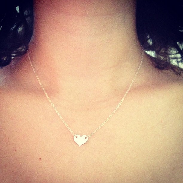 Tiny Sterling Silver Heart Necklace