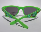 Handcrafted Polymer Clay Embellished Sunglasses, Green Millefiori Floral