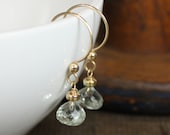 Essential Simple Gemstone Earrings - Prasiolite, Gold-Fill