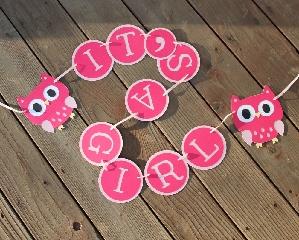 Owl Baby Shower Banner- Custom Colors Available