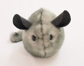 Light Grey Stuffed Toy Chinchilla Faux Fur Plushie Large Size